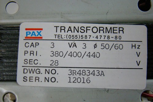 PAX 3va 3Phase 380/400/440V x 28v Transformer 3R4834A - Picture 11 of 12