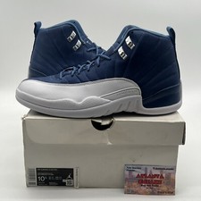Size 10.5 - Jordan 12 Retro Indigo 2020 White Leather Blue (130690-404)