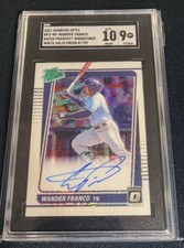 Wander Franco 2021 Donruss Optic RC Auto SGC 10 White Mojo #87/99 Rated Prospect