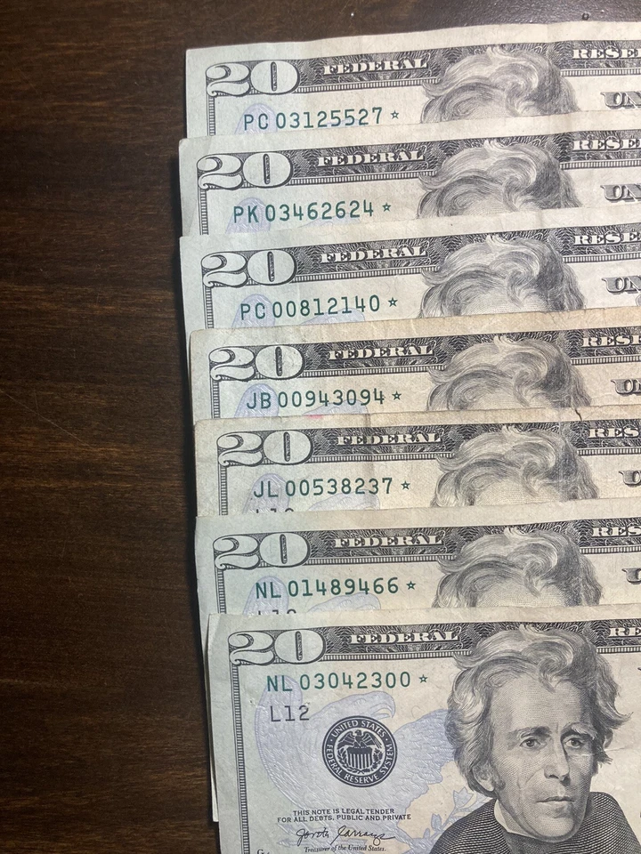 20 dollar bill star note 2017a Rare 🔥💥✨$20 Bill Star Note Lot Of 7 ~ 2009/2017 - Image 2 of 4