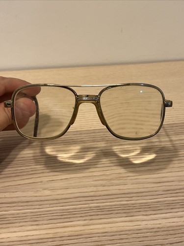 American Optical Styleguard Eyeglasses C7000 AO SAFETY Z87-2 140 Gold Frames - Picture 8 of 16