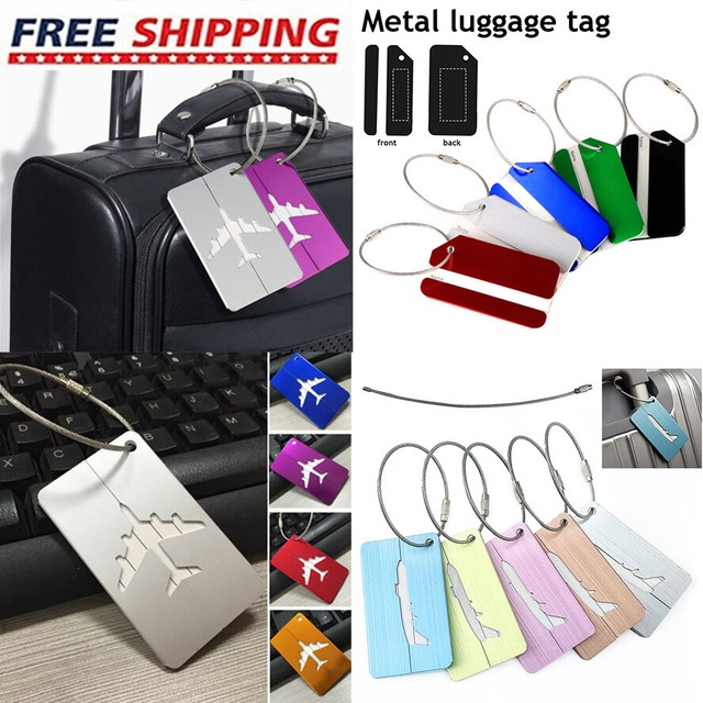 Travel Aluminium Plane Luggage Tags Suitcase Label Name Address ID Baggage Tag Travel Aluminium Plane Luggage Tags Suitcase Label Name Address ID Baggage Tag
