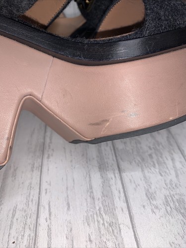 Womens Size 8 Marni Wedge Heels Grey Jeweled - Picture 6 of 8