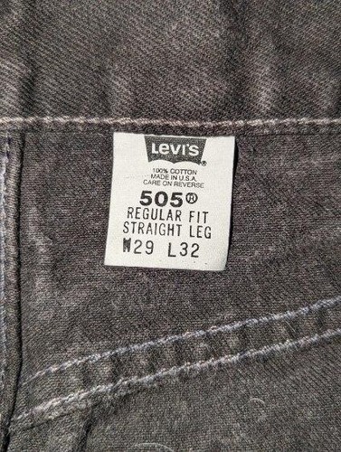 VTG 90s 505 Black Jeans Levis Zipper Fly Mens Straight USA 29X32 Actual 27x30) - Picture 6 of 10