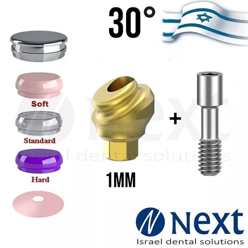 Angulated 30 deg Flat abutment 1 mm attachment internal hex Set - Picture 1 of 4