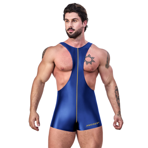 AMORESY Hombre Ropa Deportiva de Una Pieza Trajes de Entrenamiento Sin Mangas Fitness Gimnasio Ciclismo - Imagen 14 de 22