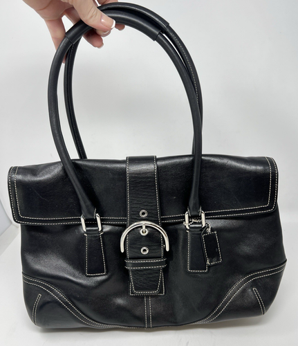 Coach Handtasche schwarz Leder Hampton Soho Schnalle Klappe ~ 9550!