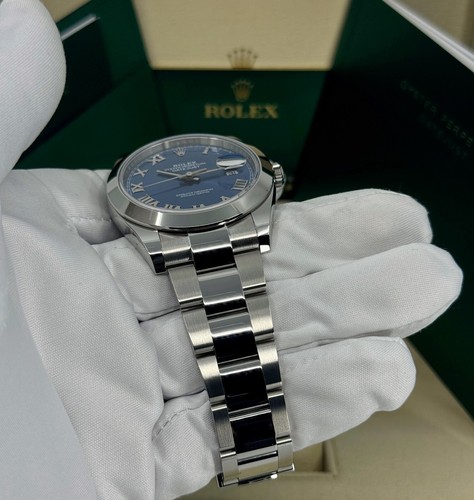 Unworn Rolex Datejust 41mm, Steel, Blue Roman, Oyster, 126300, dated 2025 - Picture 9 of 14