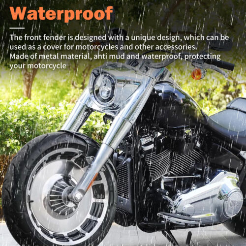 Short Bobber Mud Metal Front Fender Fit For Harley M8 Softail Fat Boy FLFB FLFBS - Bild 4 von 19