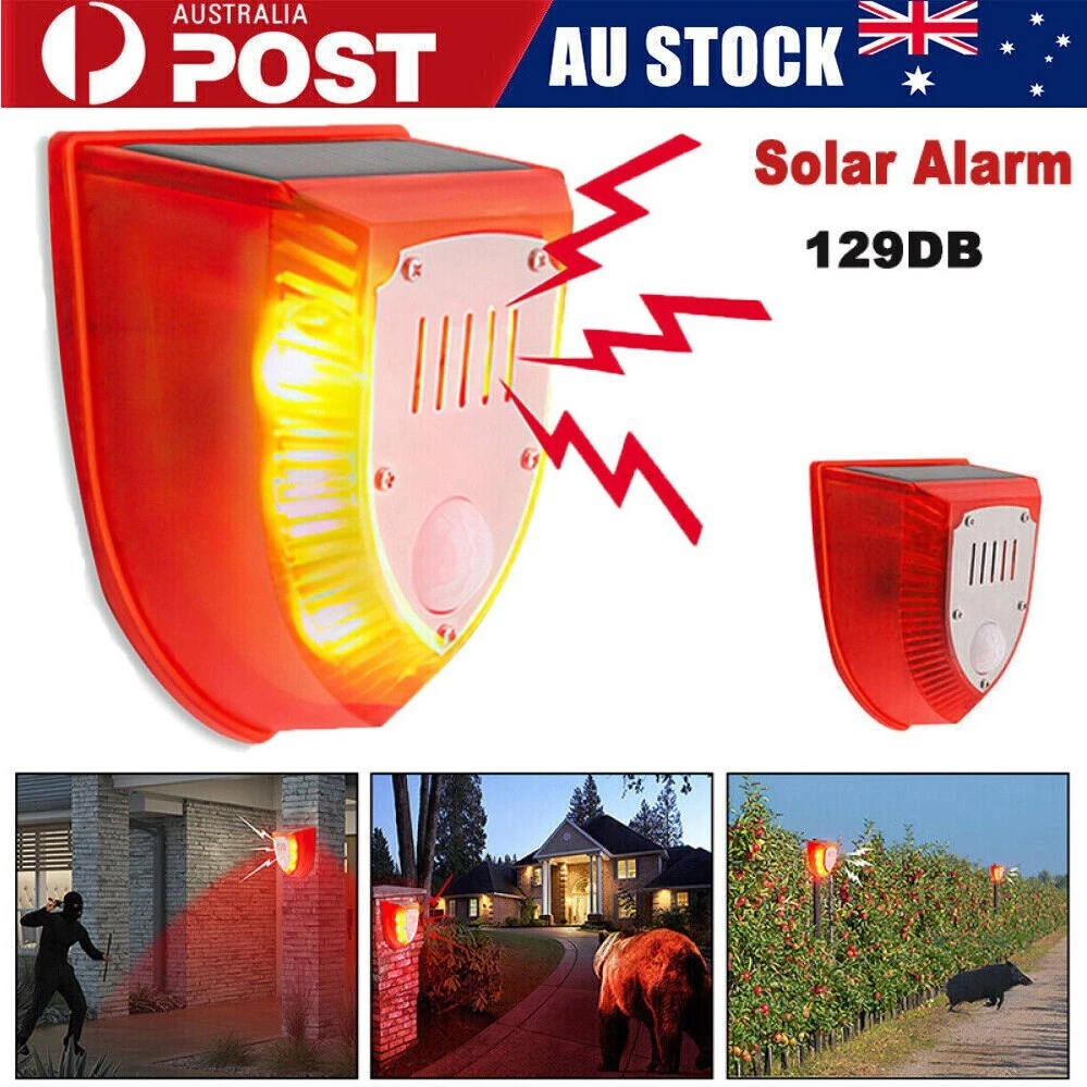 Solar sound & light alarm motion sensor online