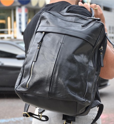 Men's Handmade Leather Backpack- Laptop Bag- Office Backpack- Business bag - Picture 3 of 17
