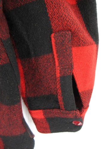 VINTAGE Woolrich Shirt Men 16 Red Black Flannel 50s 60s Buffalo Plaid Field Hunt - Picture 3 of 10