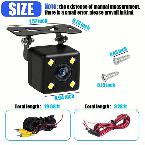 Backup Camera 5'' HD Monitor Screen Car Reversing Rear View Camera Dual Mounts - Picture 14 of 20