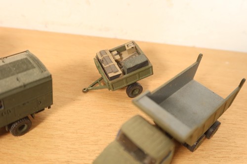 Lotto Veicoli Militari HO Vintage Pacchetto Carro Armato Camion Elicottero Rimorchio Corazzato - Foto 8 di 24