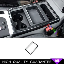 Middle Console Water Cup Frame Trim Fit For Audi Q5 2018-2022 ABS Carbon Fiber