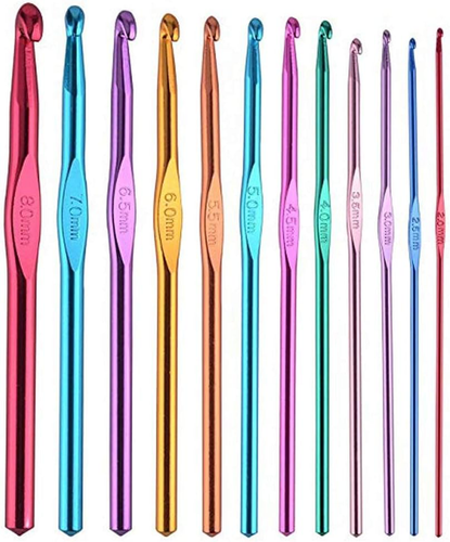 Set of 12 High Quality Aluminium Crochet Hooks Needles Yarn Weave Knit Craft Set - Picture 4 of 6