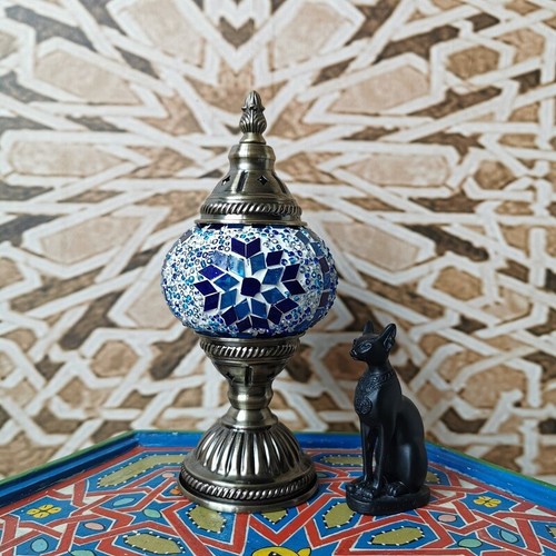 Vintage Mosaic Turkish Lamp Handmade Marrakech Lamp Bedroom Decoration Gift AU - Picture 4 of 17