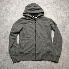 Lululemon Hoodie Womens 6 Gray Heather Full Zip Fleece Logo Performance