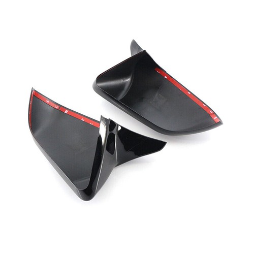 Tapas de cubierta de espejo retrovisor estilo bocina negra brillante para Ford Mustang 2015-21 - Imagen 9 de 10