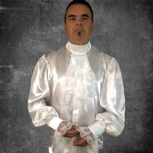 Men's Satin Shirt With Detachable Frill - Picture 6 of 6
