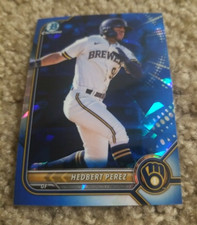 HEDBERT PEREZ 2022 BOWMAN CHROME BCP-162 BREWERS (PROSPECT BLUE REFRACTOR)