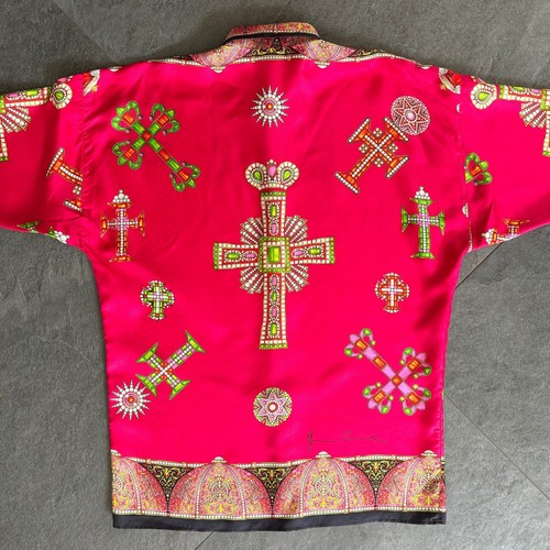 GIANNI VERSACE silk shirt Le Croci print size IT 46 from S/S 1992 - Picture 21 of 21