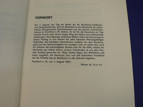 FRANKFURT -M. 1927: WEIHE ST. BONIFATIUS - KIRCHE, Erinnerungs - Blätter ~ 50. S - Bild 3 von 24