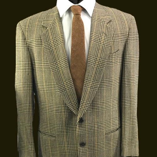 Donna Karan New York Men's Black Wool Plaid Blazer Sport Coat ITALY 40R 40 R - Picture 8 of 13