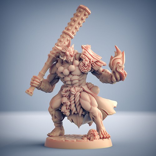 Oni Grunt Fantasy Miniature 32 or 28mm D&D Role Playing Tabletop RPGs - Picture 1 of 2