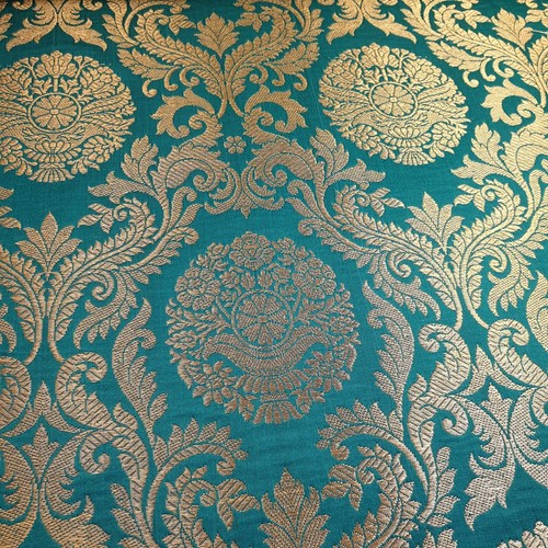 Brocade Ornamental Floral Gold Metallic Material Dress Craft Fabric 44" Meter - Picture 110 of 352