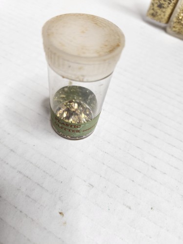 Vintage Gold Silber Regenbogen blau Glitzer Lot Handwerk Versorgung Restaurierung - Bild 5 von 11