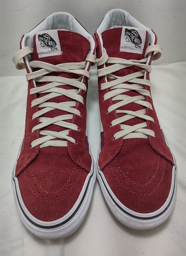 Vans Off The Wall Men 7.5 Women 9 Skateboard Sk8 Shoes Burgundy High Top 721278 - Picture 3 of 11