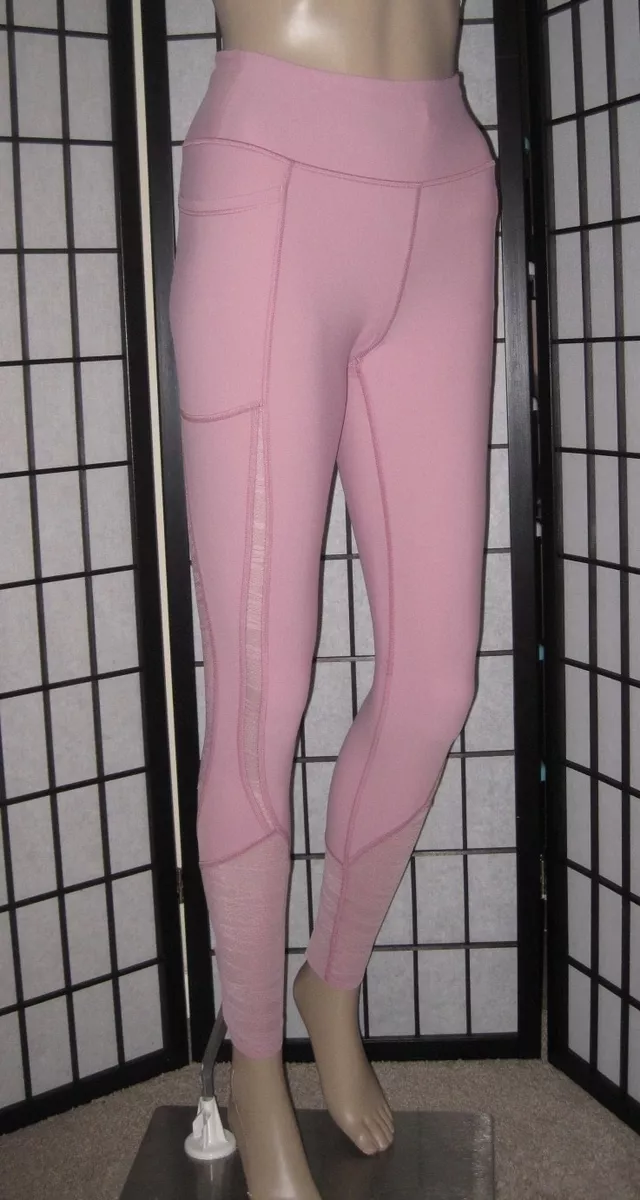 NWT VICTORIA'S SECRET SPORT PINK ROSE LACE TOTAL KNOCKOUT TIGHT YOGA  LEGGINGS