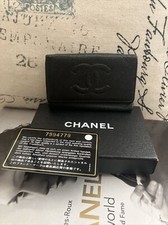 Authentic CHANEL Timeless Black Caviar 6 Key Holder Case - 4.24"x2.75" CHIC    