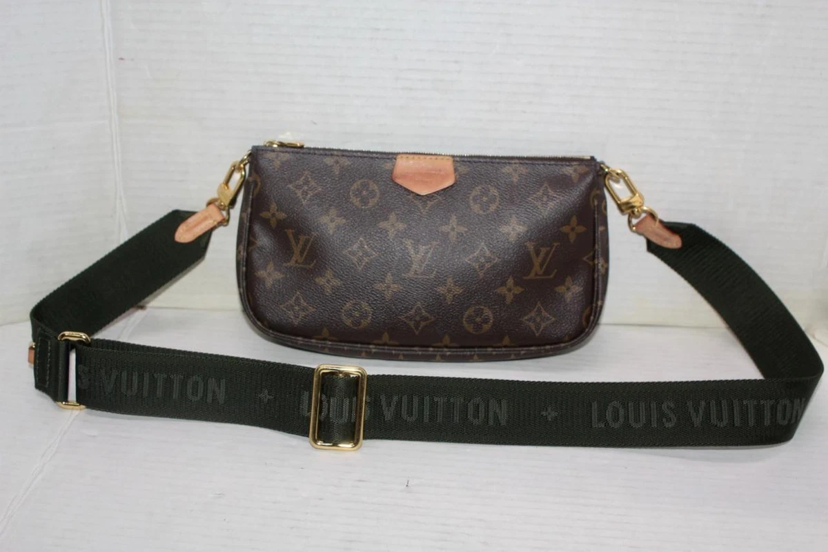 LOUIS VUITTON Khaki Monogram Canvas Multi-Pochette Accessories BAG &  STRAP ONLY