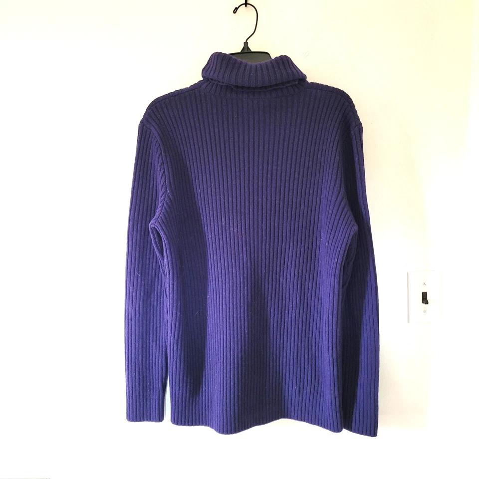 Christopher Kane Grueso Tejido Pullover Acanalado Lana Suéter Azul/Púrpura Para Hombre XS Foto 3 de 4