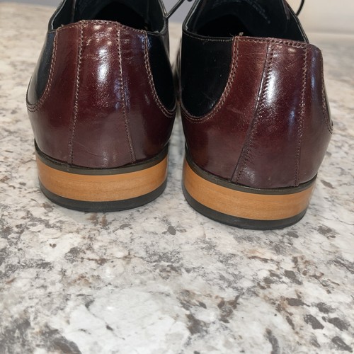 Stacy Adams Talmadge Men's Cognac Black Lace up Cap Toe Dress Shoes size 12M - Picture 5 of 11