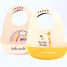 Silicone Baby Bibs for Babies and Toddlers, 2 Pcs Baby Feeding Bibs Waterproof