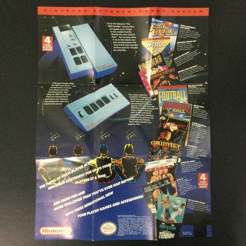 Four Player 4PL-NES-US-1 NES Nintendo Insert Poster Only - Picture 3 of 10