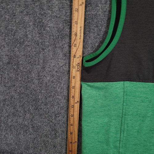 Puma Golf Vest Mens Medium Performance Green Gray Full Zip Stretch Cinch - Afbeelding 7 van 8