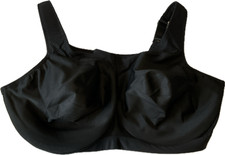 Glamorise Sport Bra Womens Size 46F Black Stretch