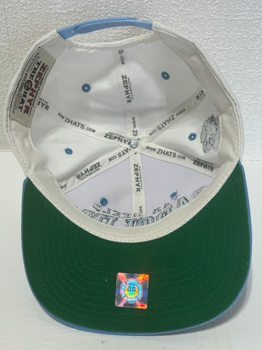 North Carolina Tar Heels UNC Zephyr Snap Back Hat Cap Unisex White Blue - Picture 4 of 5