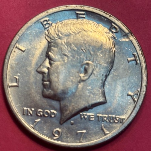 1971-D Unretained Strike Trough Error Kennedy Half Dollar (1222) - Picture 6 of 8