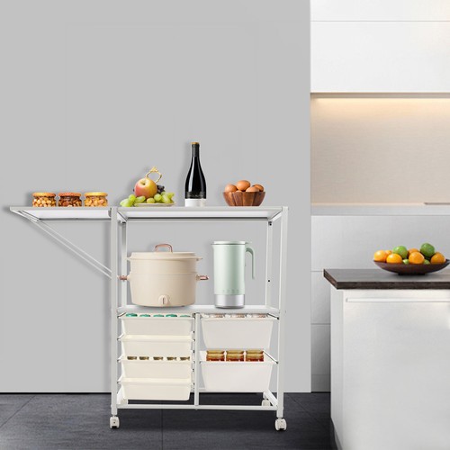 Estante organizador de almacenamiento de 2 niveles estante independiente para ahorrar espacio estante de almacenamiento blanco - Imagen 5 de 18