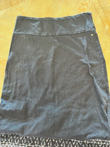 Eddie Bauer Blue Maxi Skirt Med Side Slit length 40” waist 34” Embroidered Hem - Picture 4 of 10