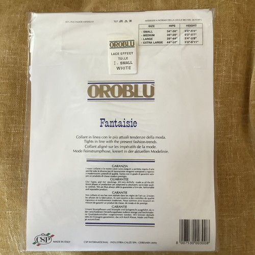 OROBLU weiße transparente durchgehende feine Netz-Strumpfhose mit Rückennaht Strumpfhose Zwickel Small  - Bild 4 von 8