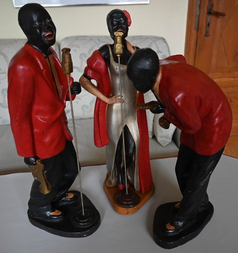 Deko Figuren, Jazz Musiker/Sänger 48-58 cm achziger, tolle Farbgebung, retro - Bild 2 von 10