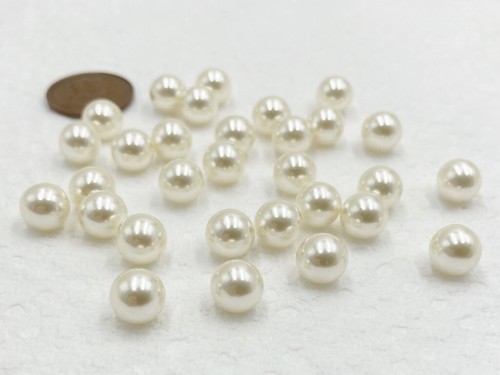 50 PIEZAS ACRÍLICO PERLA JAPONESA VINTAGE 7,5mm. BOLAS REDONDAS LISAS SIN AGUJEROS 2419 - Imagen 5 de 5