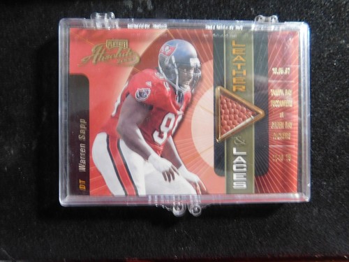 2000 playoff football card warren sapp leather and laces ball # ws 99 18/350