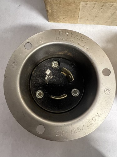 8x NOS Bryant Locking Flanged Inlet 20A/125/250V Made In USA •FREE SHIPPING• - Picture 4 of 6